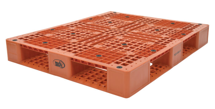 Vestil High Density Polyethylene Pallet 39-1/2 In. x 47-3/8 In. x 6 In. 8000 Lb. Capacity Orange PLP2-4840-ORANGE - Image 2