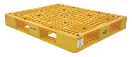 Vestil High Density Polyethylene Pallet 39-3/8 In. x 47-3/8 In. x 6 In. 8000 Lb. Capacity Yellow PLP2-4840-YELLOW