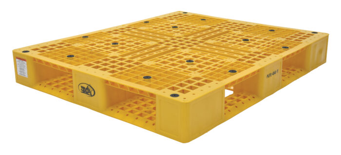 Vestil High Density Polyethylene Pallet 39-3/8 In. x 47-3/8 In. x 6 In. 8000 Lb. Capacity Yellow PLP2-4840-YELLOW - Image 2