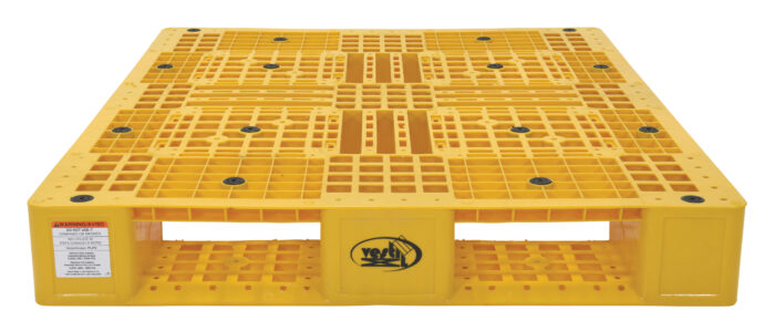 Vestil High Density Polyethylene Pallet 39-3/8 In. x 47-3/8 In. x 6 In. 8000 Lb. Capacity Yellow PLP2-4840-YELLOW - Image 3