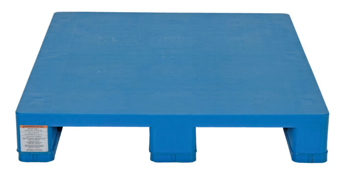 Vestil High Density Polyethylene Solid Top Rackable Pallet/Skid 39-1/4 In. x 47-1/8 In. x 6-1/2 In. 8,800 Lb. Floor Capacity Blue PLPS-H - Image 3