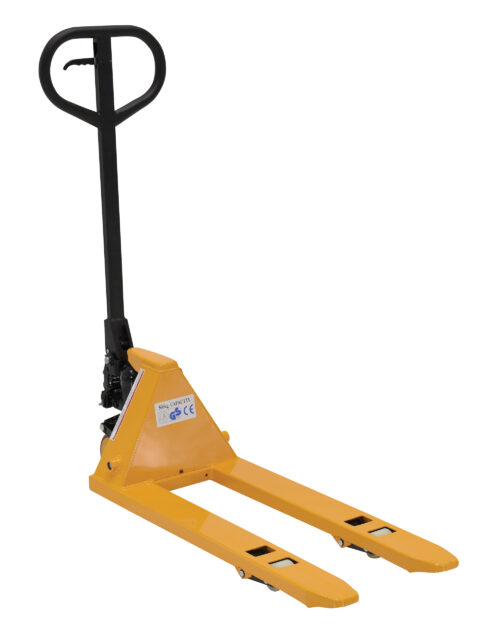 Vestil Steel Mini Hand Pallet Truck 45 In. x 15 In. x 45 In. 1100 Lb. Capacity Yellow PM1-1532-MINI