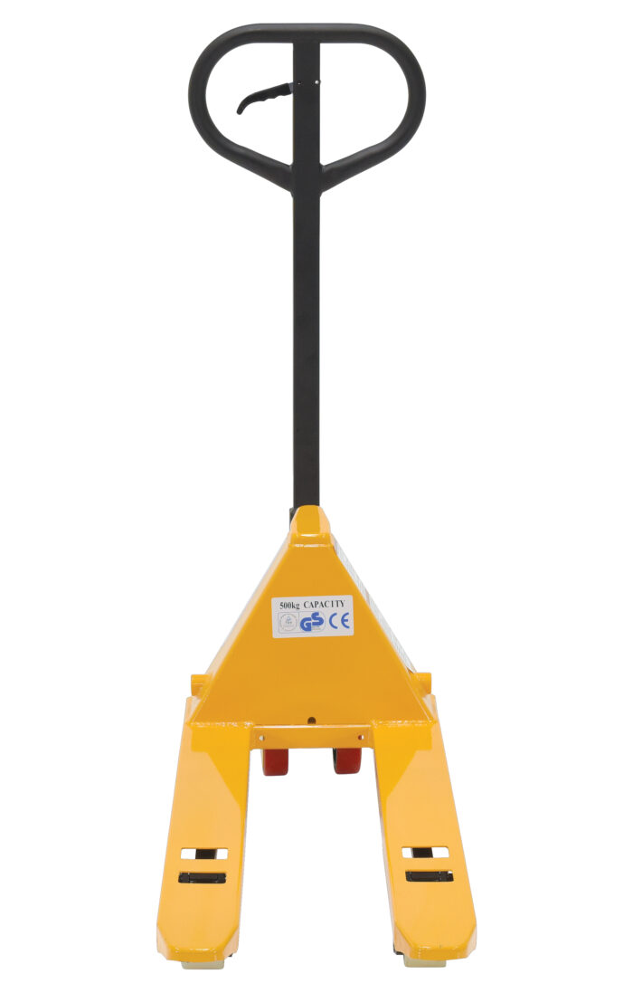 Vestil Steel Mini Hand Pallet Truck 45 In. x 15 In. x 45 In. 1100 Lb. Capacity Yellow PM1-1532-MINI - Image 3