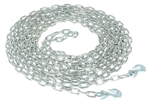 Vestil Steel Chain with Grab Hook 40 Ft. Length 1/4 In. Chain 6000 Lb. Pulling Capacity Silver PPC-40