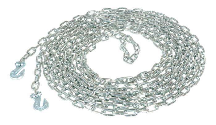 Vestil Steel Chain with Grab Hook 40 Ft. Length 1/4 In. Chain 6000 Lb. Pulling Capacity Silver PPC-40 - Image 2