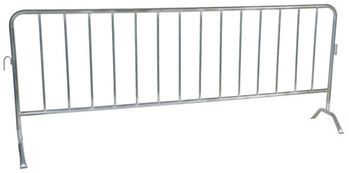 Vestil Steel Crowd Control Interlocking Barrier with Curved Feet 101-3/16 In. Length Silver PRAIL-102-G