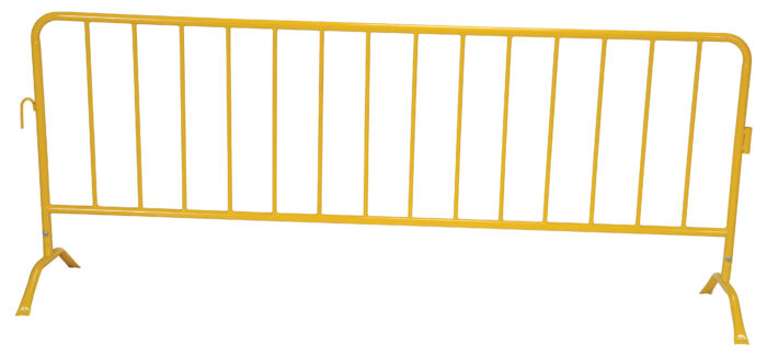 Vestil Steel Crowd Control Interlocking Barrier with Curved Feet 101-3/16 In. Length Yellow PRAIL-102-Y - Image 3