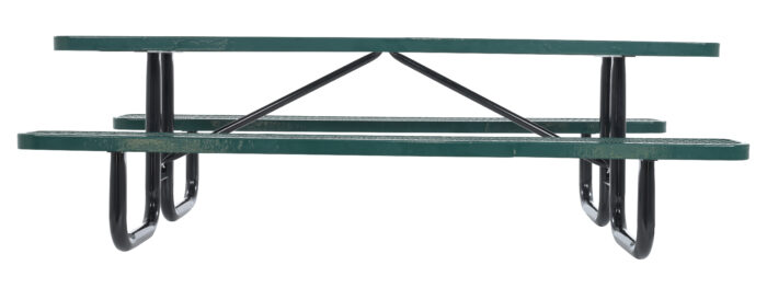 Vestil Steel Picnic Table Expanded Metal Rectangle Top 30 In. x 96 In. Green PT-MX-3096-GN - Image 3