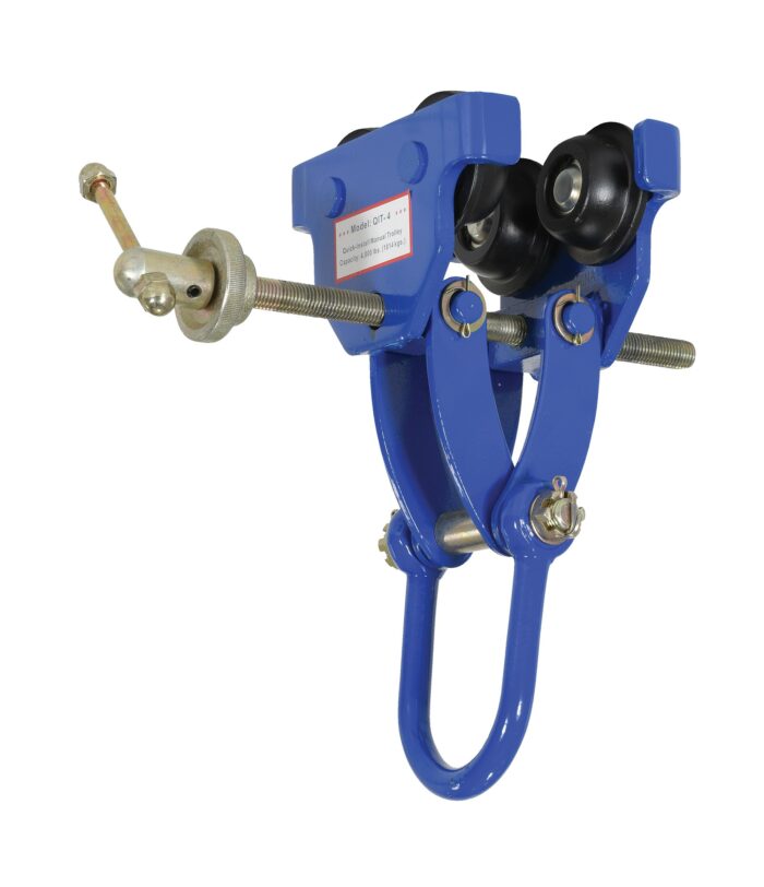 Vestil Steel Quick Install Manual Trolley 6-3/4 In. x 14-1/8 In. x 12 In. 4000 Lb. Capacity Blue QIT-4 - Image 2