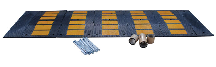 Vestil Rubber Speed Hump Asphalt Hardware 118-11/16 In. x 35-1/4 In. x 1-7/8 In. 60000 Lb. Capacity Black / Yellow RSH-120-36-A - Image 3