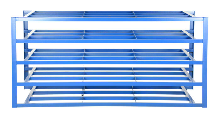 Vestil Steel Horizontal Sheet Rack 5 Shelves 102-3/4 In. x 54-1/2 In. x 48 In. 2,000 Lb. Capacity Per Shelf Blue SHEET-R-57 - Image 3