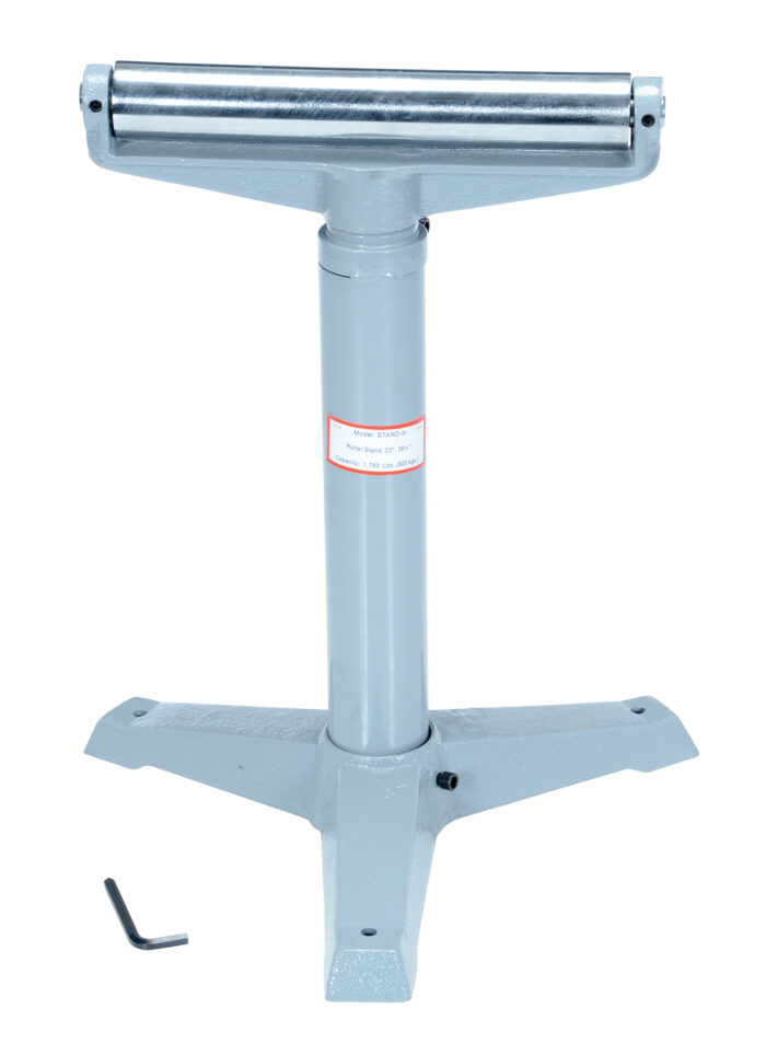 Vestil Steel Horizontal Roller Stand 23 In. to 38-1/2 In. Raised Height 1,760 Lb. Capacity Gray STAND-H - Image 3