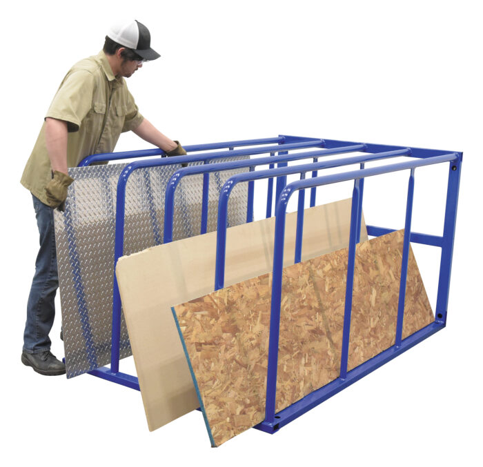 Vestil Welded Steel Standard Sheet Rack 50 In. x 84 In. x 44 In. 1,500 Lb. Capacity Blue VSSR-15 - Image 3
