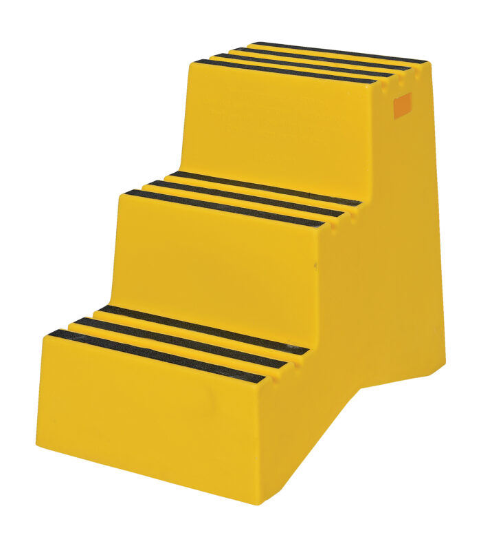 Vestil Polyethylene 3-Step Step Stool 500 Lb. Capacity Yellow VST-3-Y - Image 2