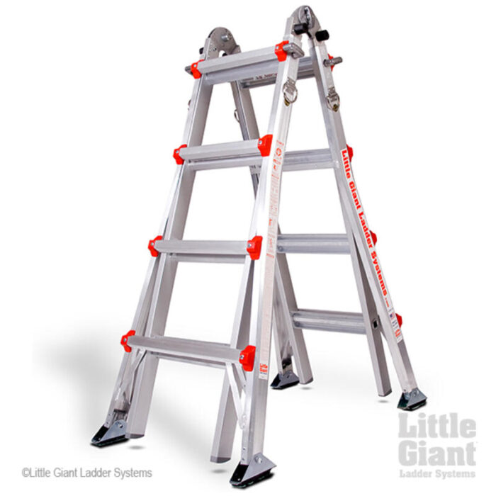 AIRCRAFT SUPPORT, Model 17 - ANSI Type IA - 300 lb Rated, Aluminum Articulated Extendable Ladder