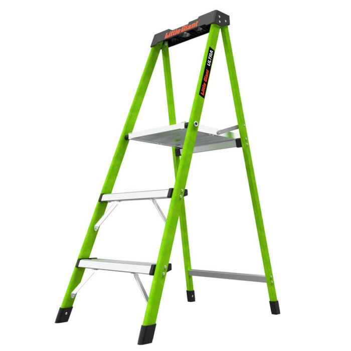 ULTRA, 3-Step Model - ANSI Type IA - 300 lb Rated, Fiberglass Step Stool with Tool Tray