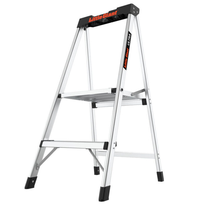 ULTRA, 2-Step Model - ANSI Type IA - 300 lb Rated, Aluminum Step Stool with Tool Tray - Retail Packaging