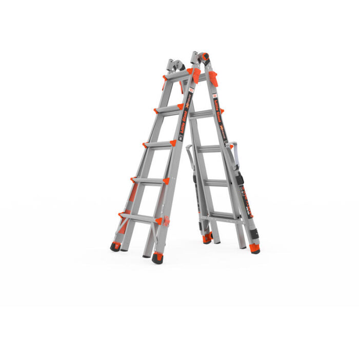 XTREME, Model 22 - ANSI Type IA - 300 lb Rated, Aluminum Articulated Extendable Ladder with Trestle Brackets, RATCHET Levelers and SAFETY RAILS