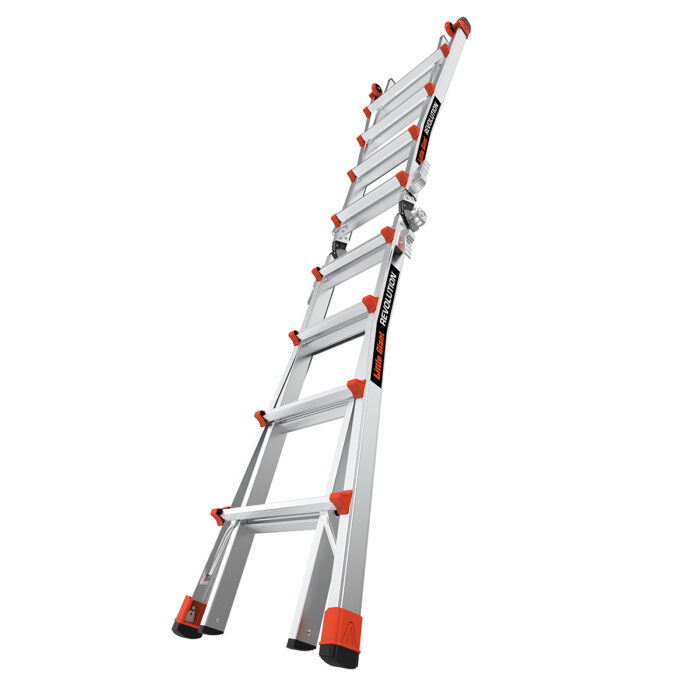 REVOLUTION 2.0, Model 17 - ANSI Type IA - 300 lb Rated, Aluminum Articulated Extendable Ladder with TIP & GLIDE Wheels - Image 2