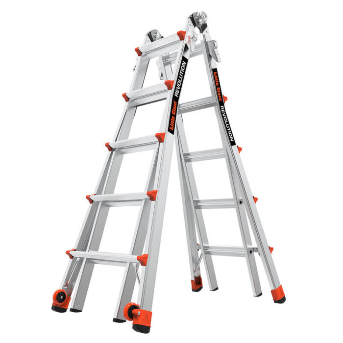 REVOLUTION 2.0, Model 22 - ANSI Type IA - 300 lb Rated, Aluminum Articulated Extendable Ladder with TIP & GLIDE Wheels