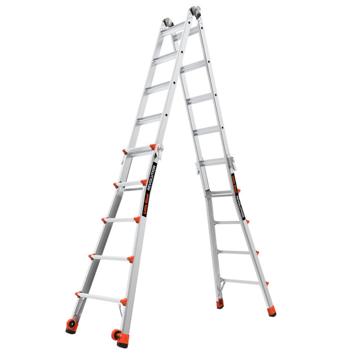 REVOLUTION 2.0, Model 22 - ANSI Type IA - 300 lb Rated, Aluminum Articulated Extendable Ladder with TIP & GLIDE Wheels - Image 2