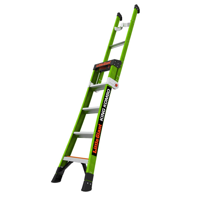 KING KOMBO Industrial, 5-8 Model - AS/NZS Industrial - 150 kg Rated, Fiberglass 3-in-1 All-Access Combination Ladder with Rotating Wall Pad, V-Rung Corner Pad, GROUND CUE, and Heavy-Duty Feet - Image 2