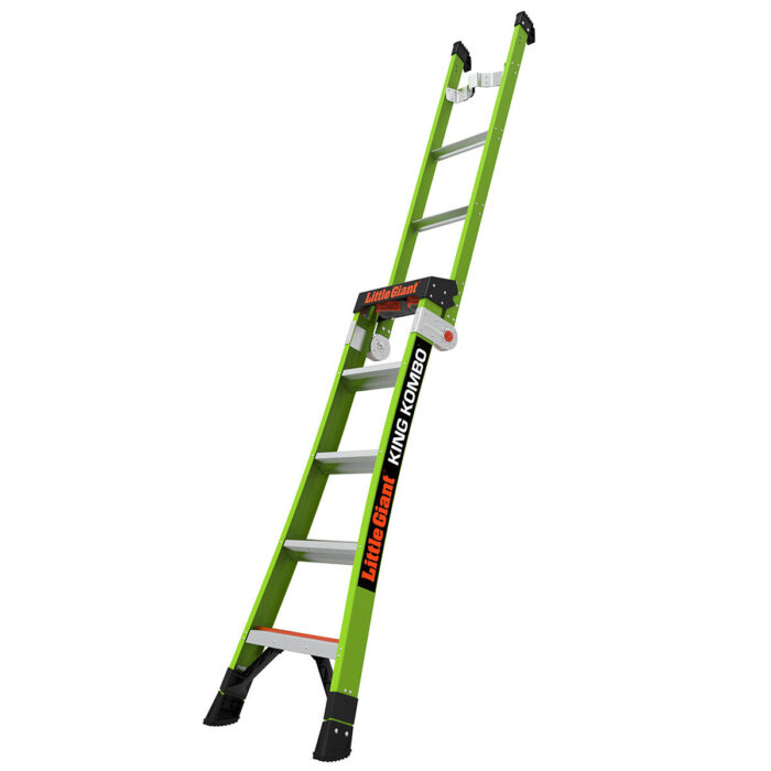 KING KOMBO Industrial, 5 + 4 Model - EN 131 - 150 kg Rated, Fiberglass 3-in-1 All-Access Combination Ladder with Rotating Wall Pad, V-Rung Corner Pad, GROUND CUE, and Heavy-Duty Feet - Retail Packaging - Image 2