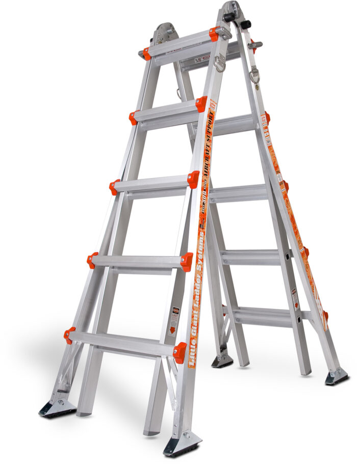 AIRCRAFT SUPPORT, Model 22 - ANSI Type IA - 300 lb Rated, Aluminum Articulated Extendable Ladder