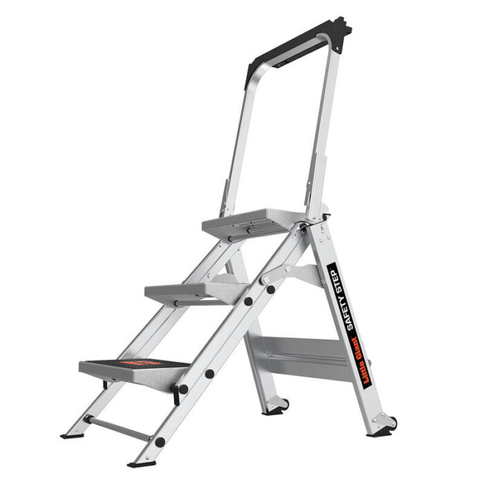 SAFETY STEP, 3-Step Model - CSA Grade IA - 300 lb/136 kg Rated, Aluminum Step Stool with Handrail
