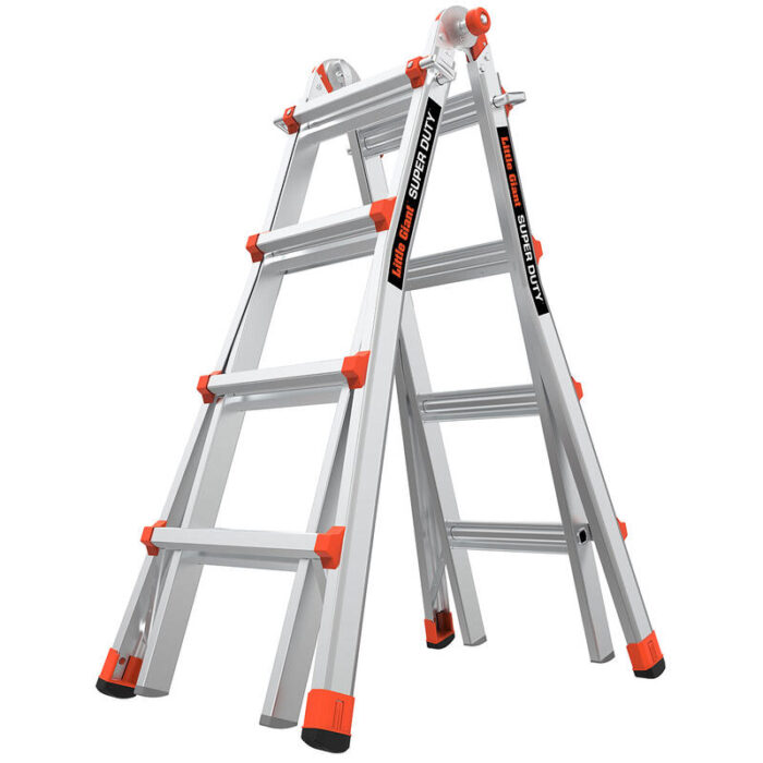 SUPER DUTY, Model 17 - ANSI Type IAA - 375 lb Rated, Aluminum Articulated Extendable Ladder