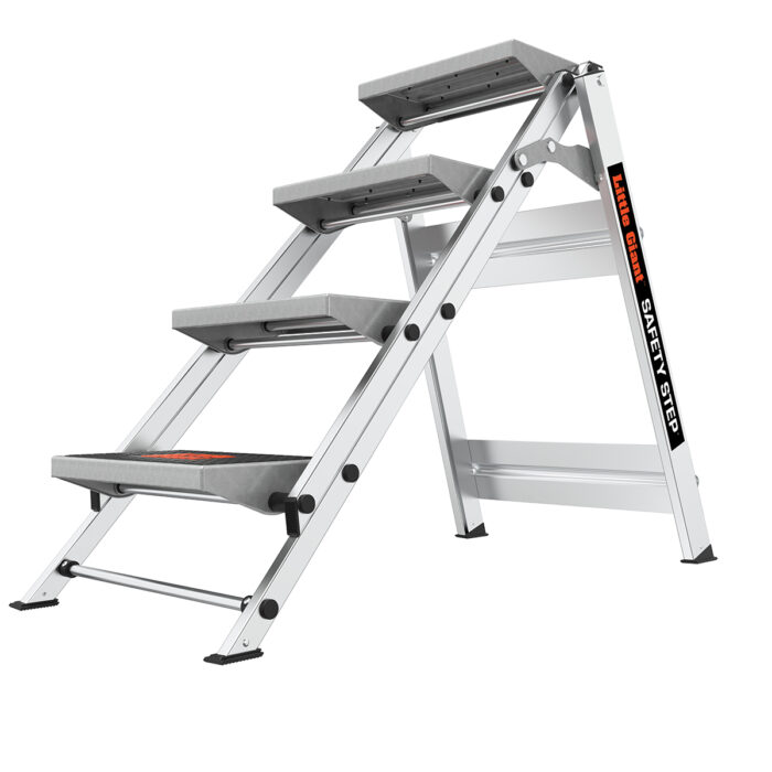 SAFETY STEP, 4-Step Model - EN 14183 - 150 kg Rated, Aluminum Step Stool - Image 2