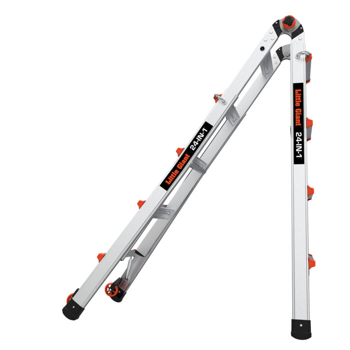 24-IN-1, Model 17 - ANSI Type 1A - 300 lb Rated, Aluminum Articulated Extendable Ladder - Work Platform Included - Image 2